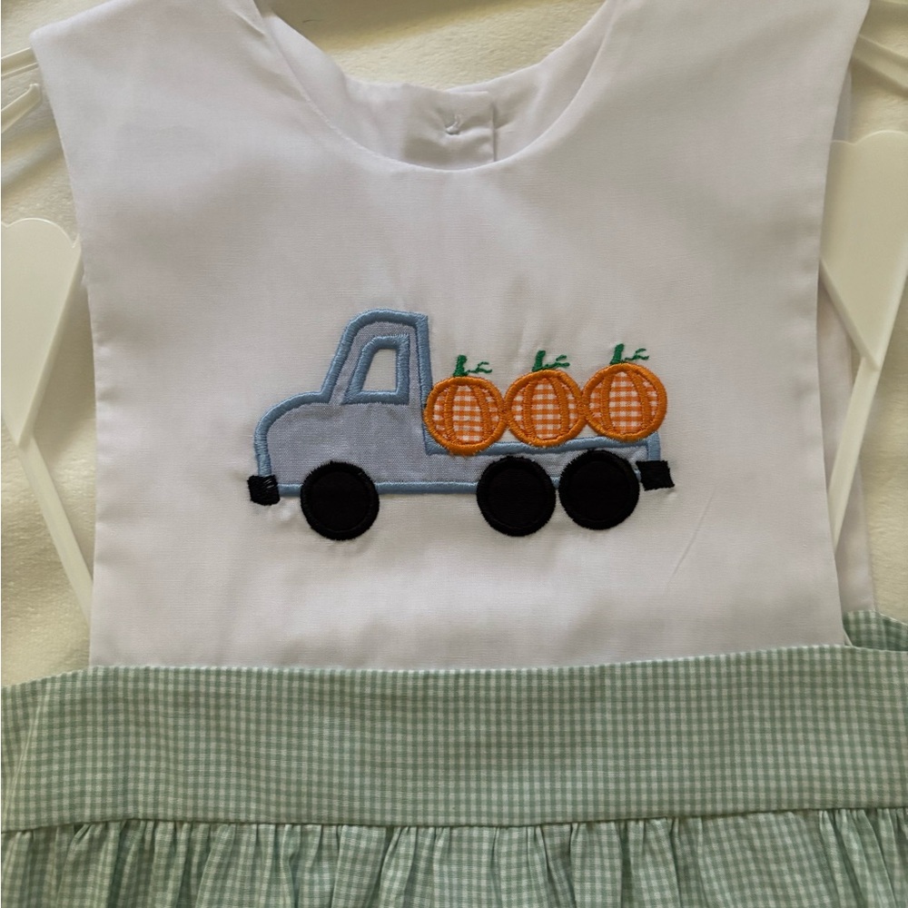 Pumpkin Truck Embroidery on JonJon